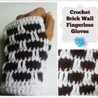 Crochet Bricks wall fingerless gloves - free pattern