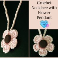 Crochet Necklace with Flower Pendant- free pattern