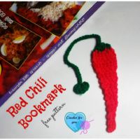 Crochet Red Chili Bookmark - free pattern