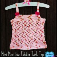 Mini mini Bow Toddler Tank Top - free crochet pattern.