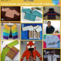 10 free Crochet Sweater and Cardigan Patterns NB to Child Sizes