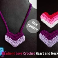 Gradient Love Crochet Heart and Necklace - free pattern