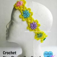 Crochet Star Flower Headband - free pattern