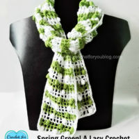 Spring Green! A Lacy Crochet Mesh Scarf 4