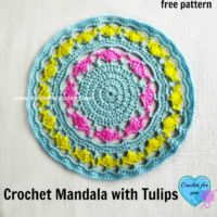 Crochet Mandala with Tulips - free pattern