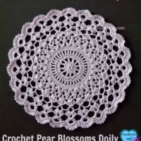 Crochet Pear Blossoms Doily - free pattern