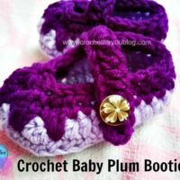 Crochet Baby Plum Booties - free pattern