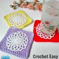 Crochet Easy Square Coasters - free crochet pattern