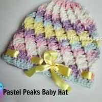 Pastel Peaks Baby Hat - free crochet pattern