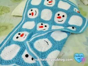 Snowman Granny Square and Blanket - free pattern