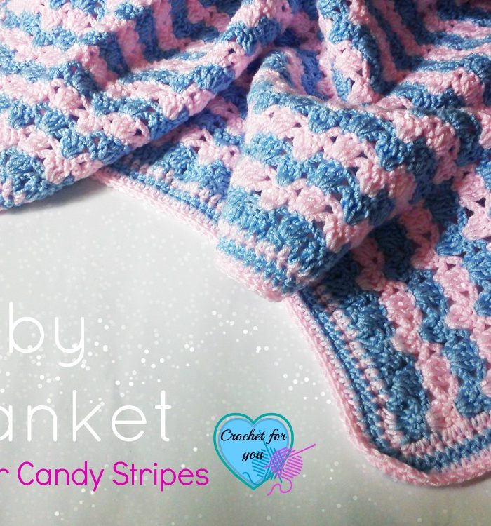 Crochet Baby Blanket Sugar Candy Stripes - free pattern