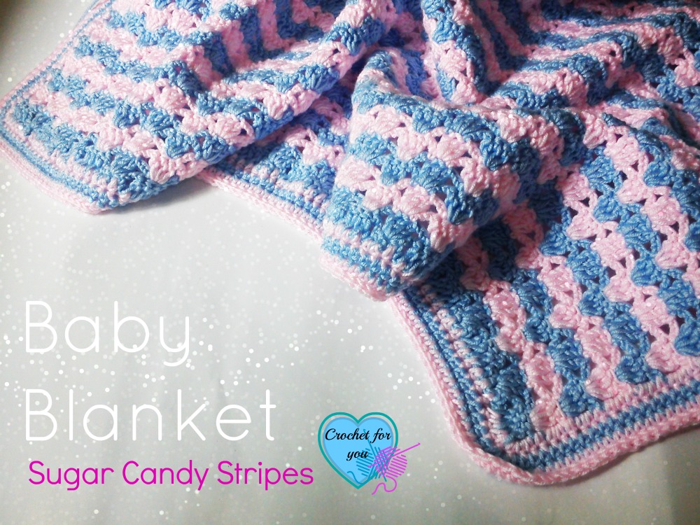 Crochet Baby Blanket Sugar Candy Stripes - free pattern