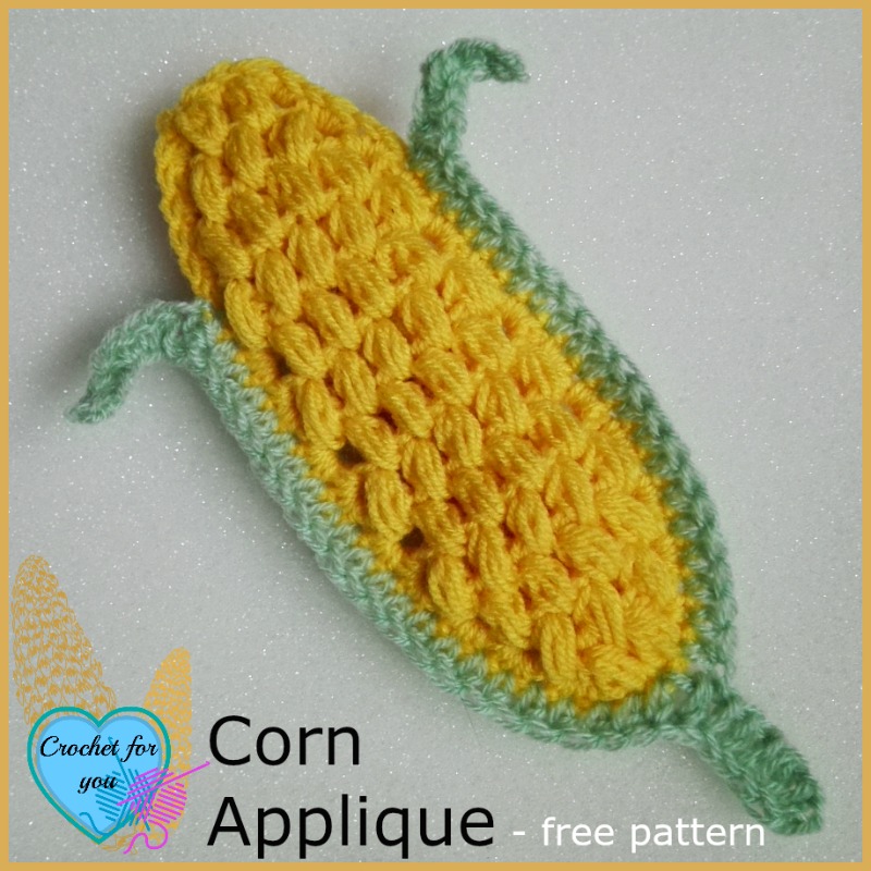 Crochet Corn Applique - free pattern