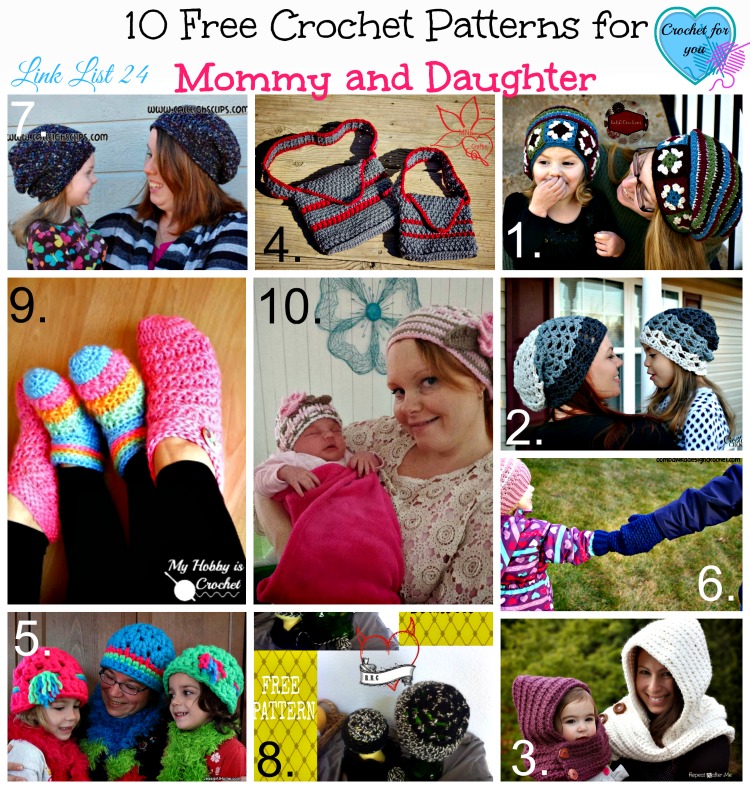 Link List 24 Crochet Patterns for Mommy and Daughter