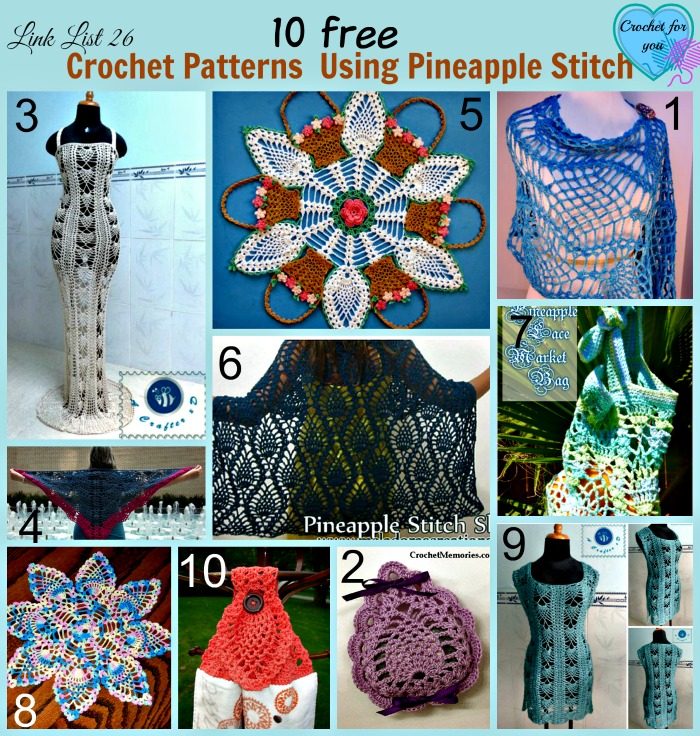 Link List 26 10 free Crochet Patterns Using Pineapple Stitch