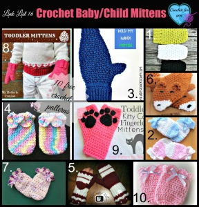 Link list 16 Crochet Baby/Child Mittens