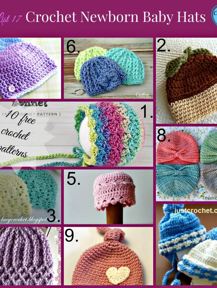 Link list 17 Crochet newborn baby hat