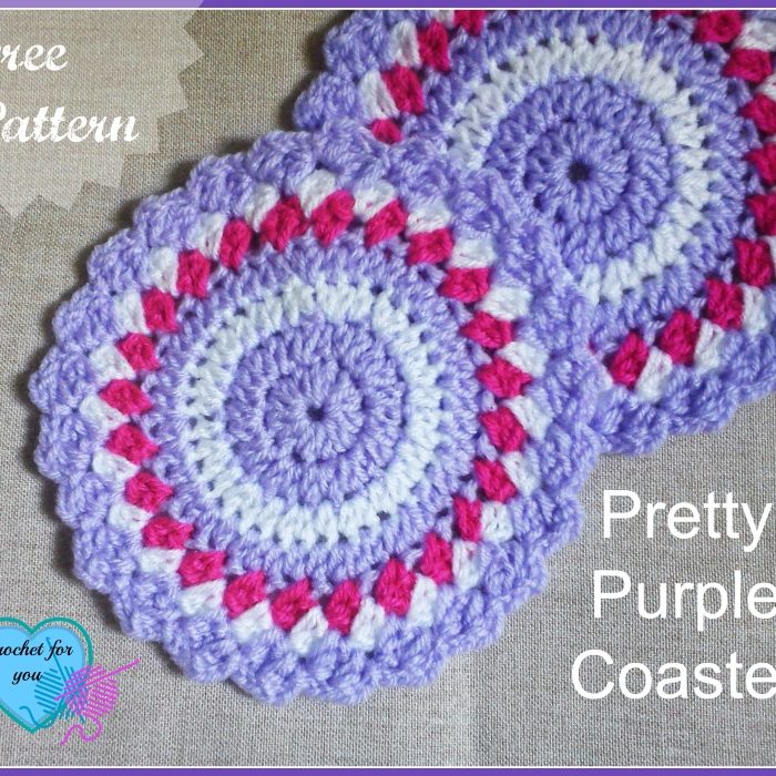 Pretty Purple Coasters - free crochet pattern