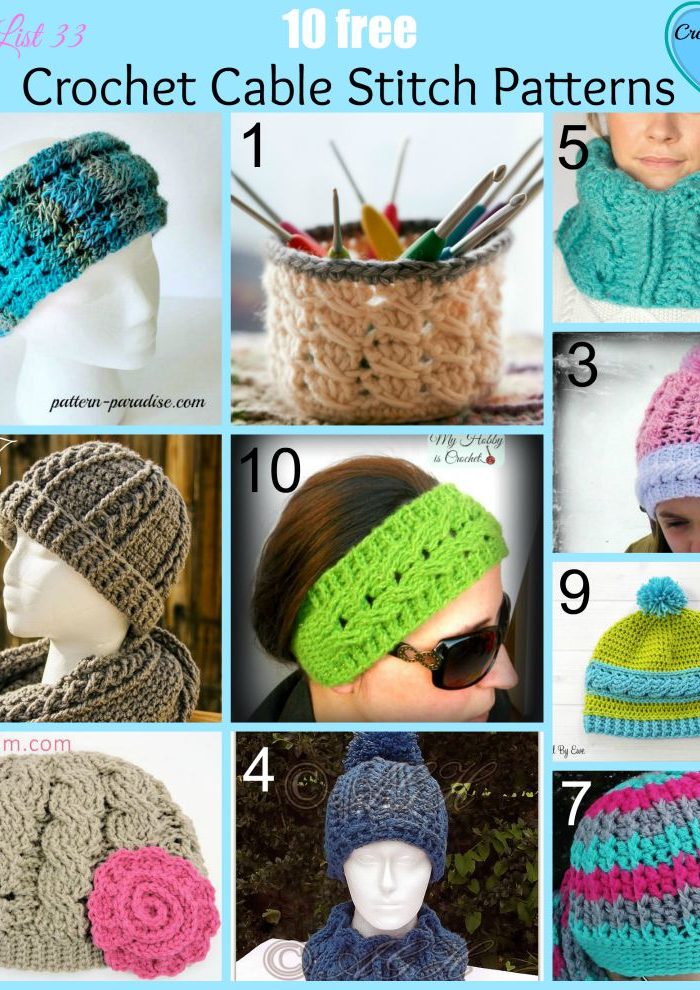 10 Free Crochet Cable Stitch Patterns