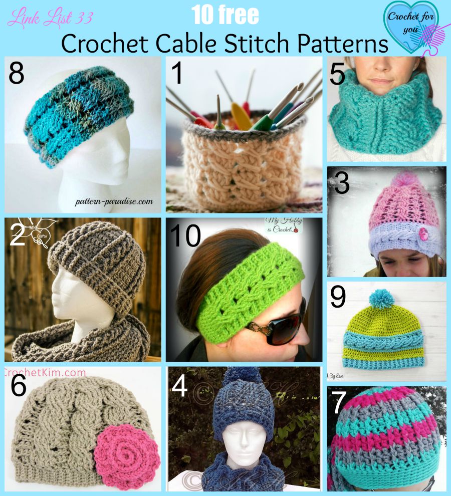 10 Free Crochet Cable Stitch Patterns