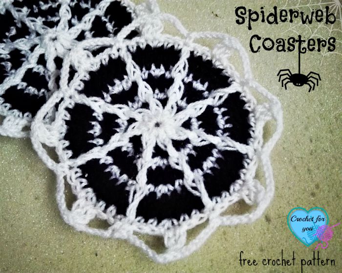 Spiderweb Coasters - free crochet pattern