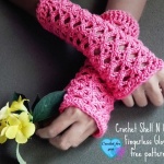 Crochet Shell N Chains Fingerless Gloves - free pattern