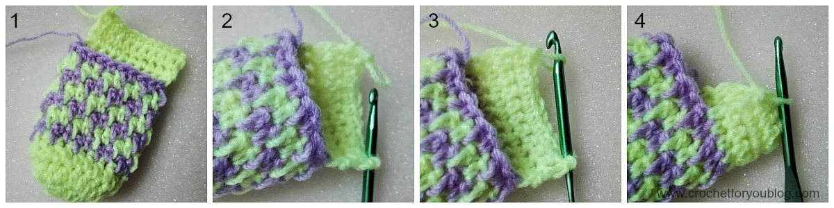 Houndstooth Mini Stocking - free crochet pattern
