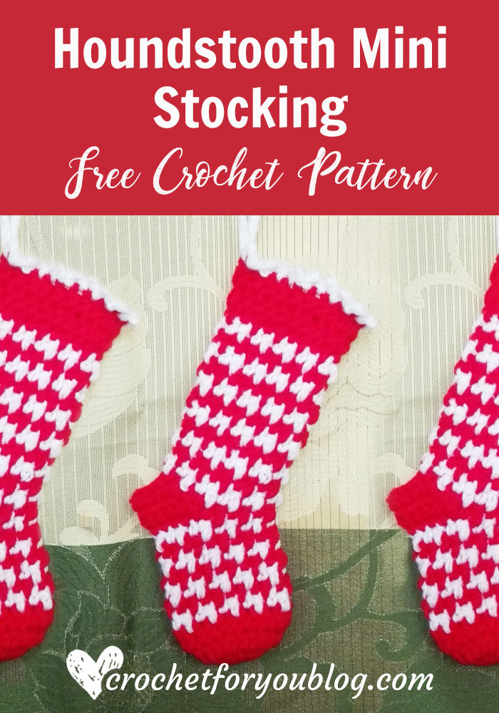 Houndstooth Mini Stocking - free crochet pattern