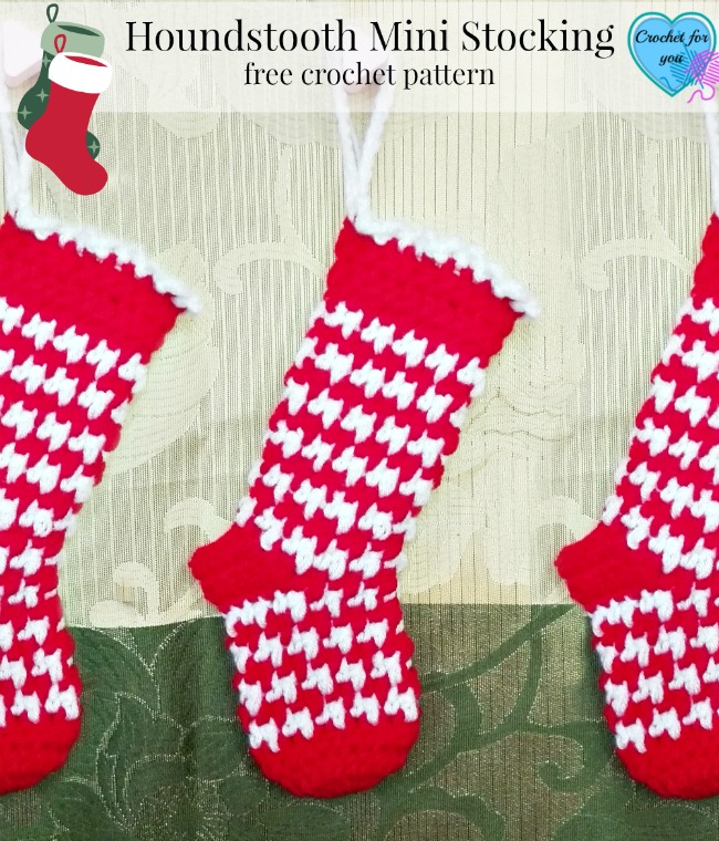 Houndstooth Mini Stocking - free crochet pattern