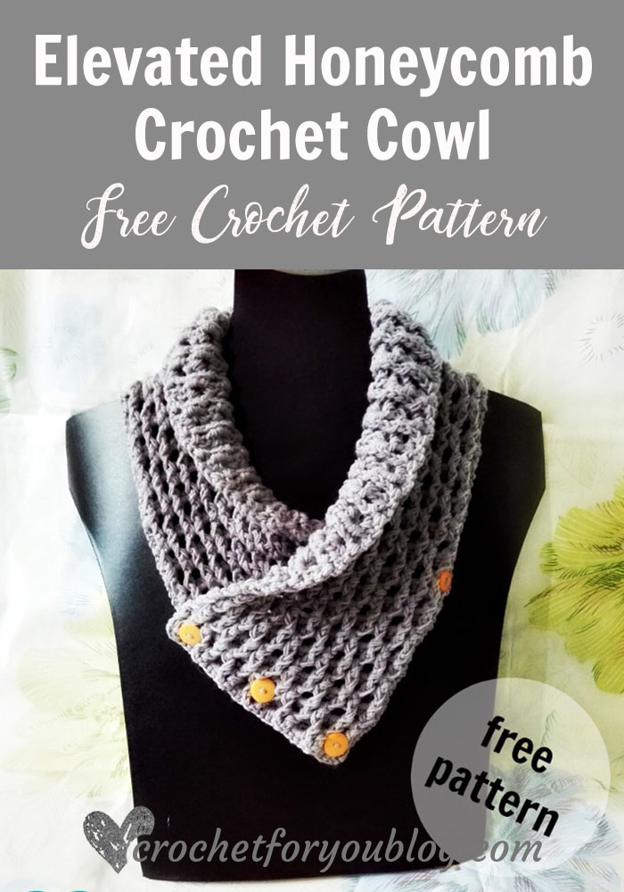 Elevated Honeycomb Crochet Cowl - free crochet pattern