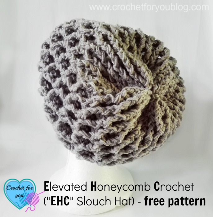 Elevated Honeycomb Crochet (EHC Slouch Hat) - free pattern