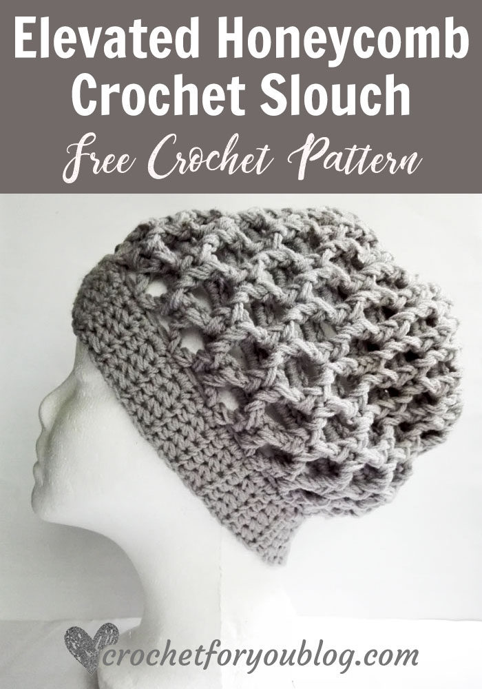 Elevated Honeycomb Crochet Slouch Hat - free crochet pattern
