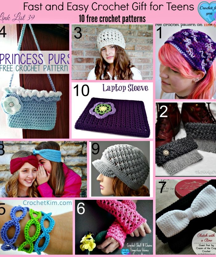 Fast and Easy Crochet Gift for Teens - 10 free crochet patterns