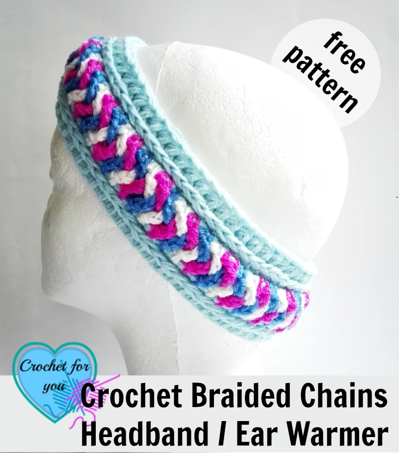 Crochet Braided Chains Headband Ear Warmer - free pattern