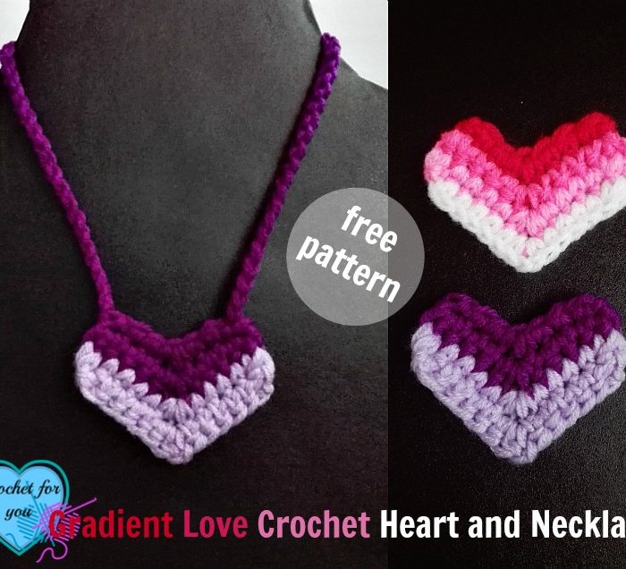 Gradient Love Crochet Heart and Necklace - free pattern