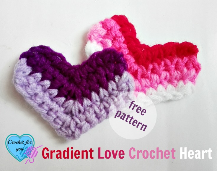 Gradient Love Crochet Heart - free pattern