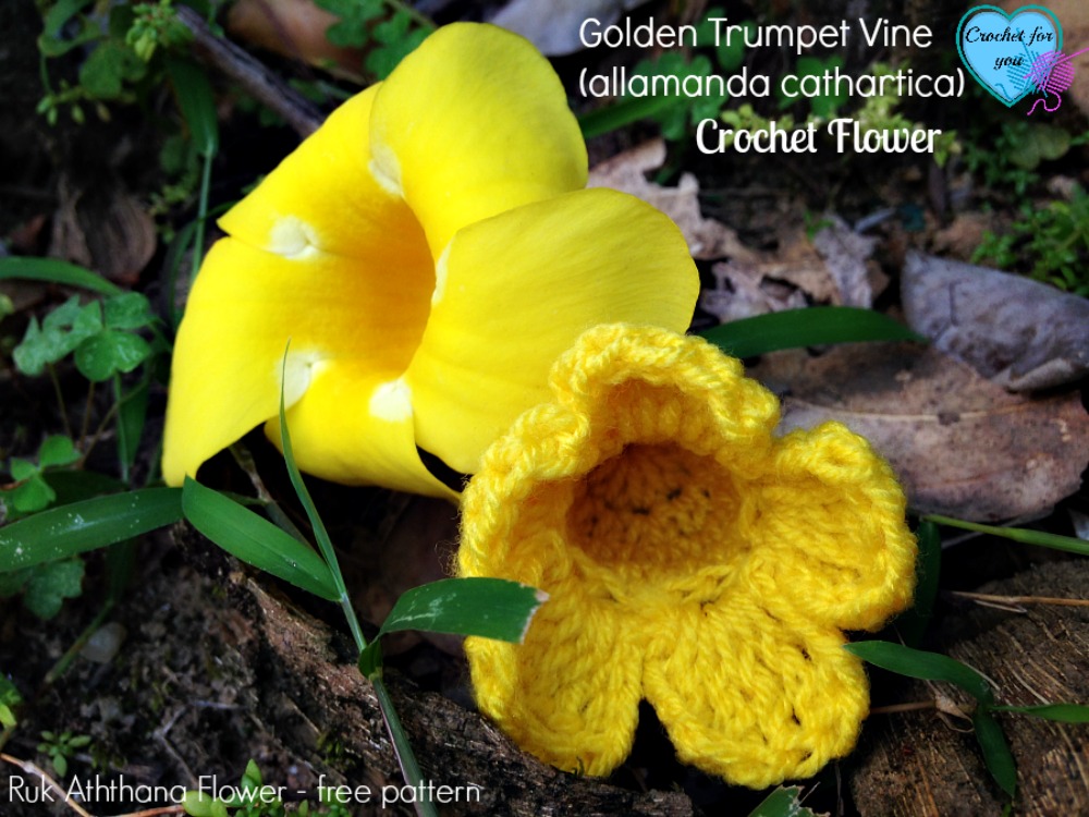 Free Crochet Flower Pattern - Golden Trumpet Vine