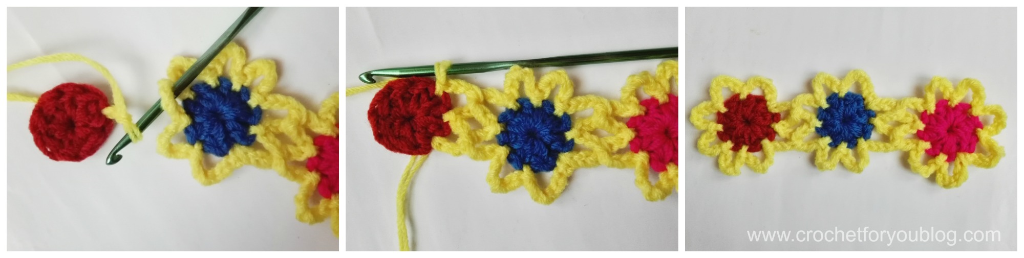 Crochet Star Flower Headband - free pattern