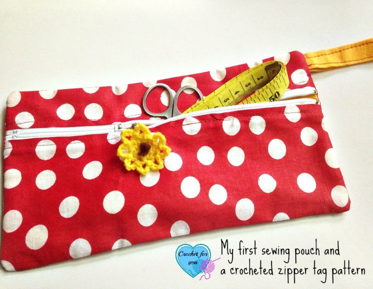 A pouch I made plus crochet zipper tag pattern - Crochet For You