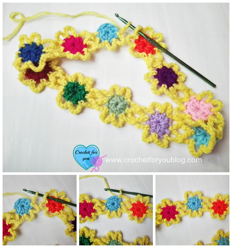 Crochet Star Flower Headband - free pattern