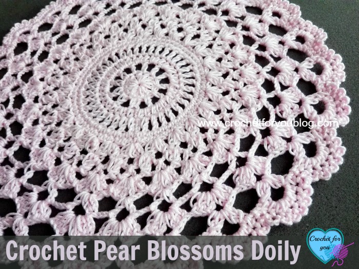 Crochet Pear Blossoms Doily - free pattern