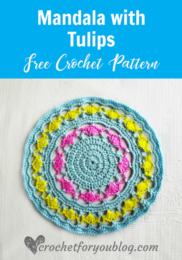 Mandala with Tulips - free crochet pattern