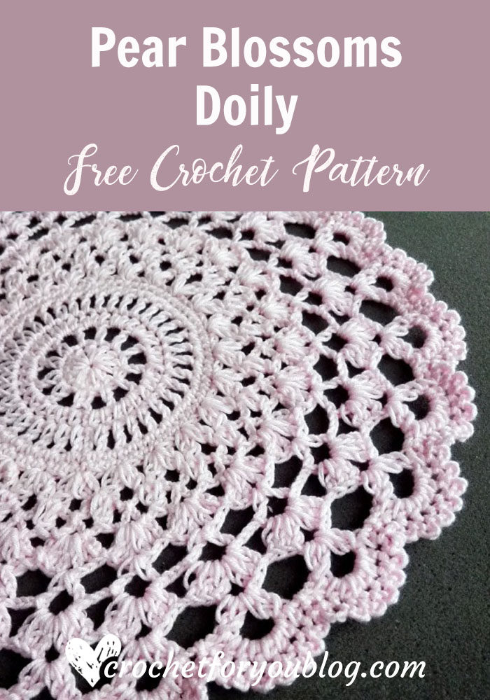 Pear Blossoms Doily - free crochet pattern