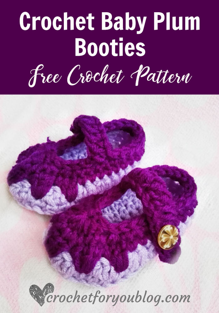 Crochet Baby Plum Booties - free crochet pattern