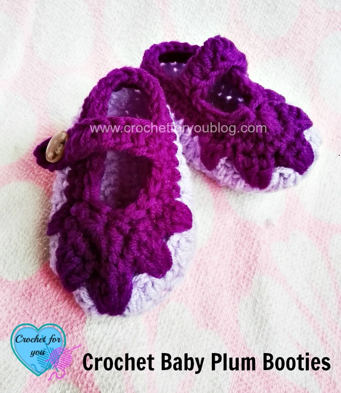 Crochet Baby Plum Booties - free pattern