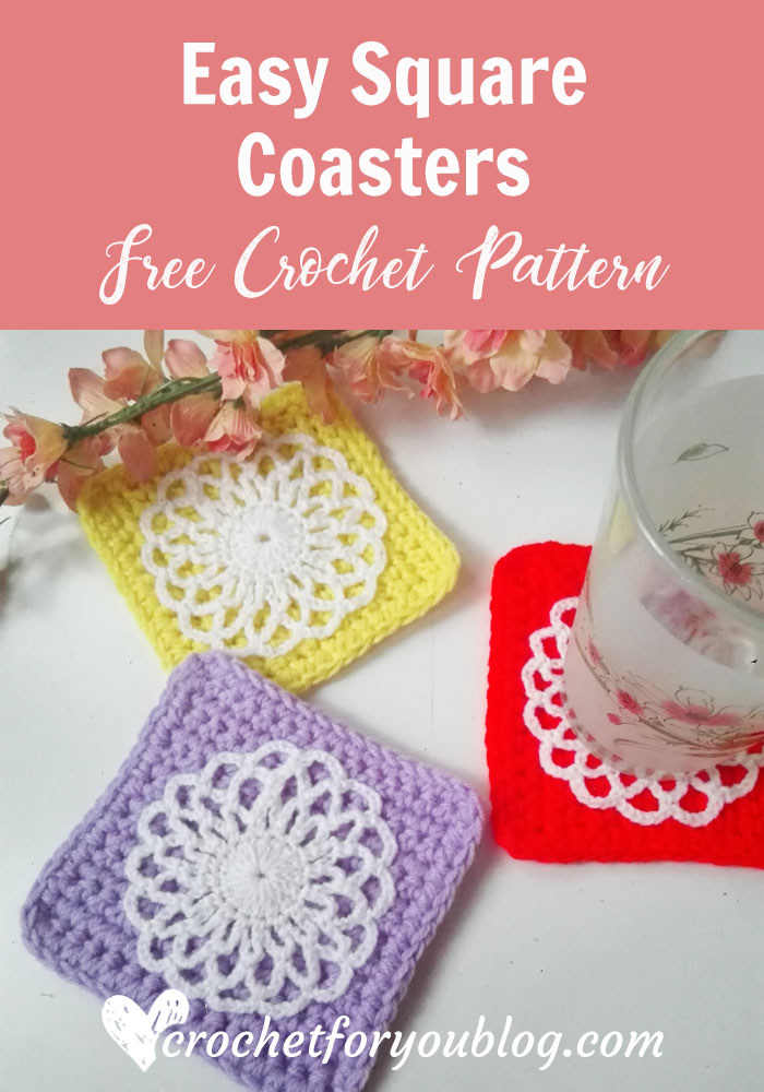 Easy Square Coaster - free crochet pattern