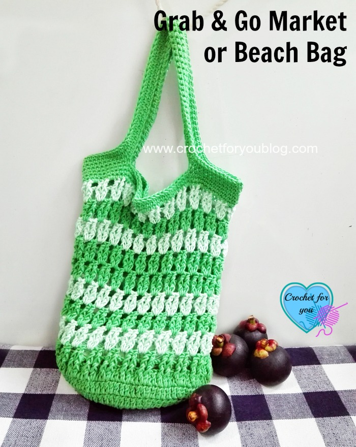 Grab & Go Market or Beach Bag free crochet pattern