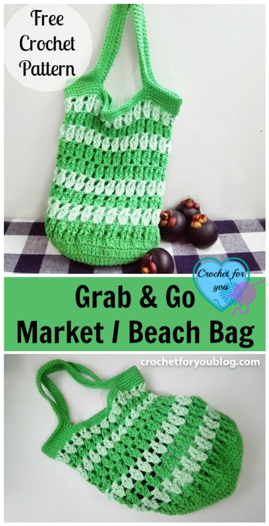 Grab & Go Market or Beach Bag - free pattern