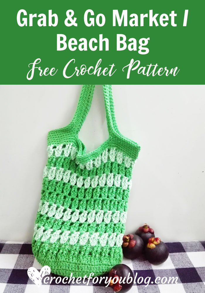 Grab & Go Market or Beach Bag Free Crochet Pattern - Crochet For You