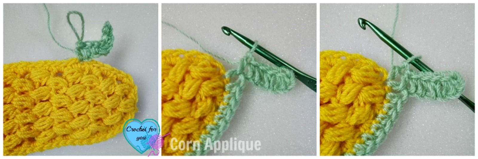 Crochet Corn Applique - free pattern